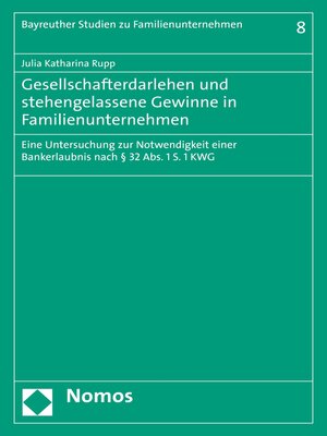 cover image of Gesellschafterdarlehen und stehengelassene Gewinne in Familienunternehmen